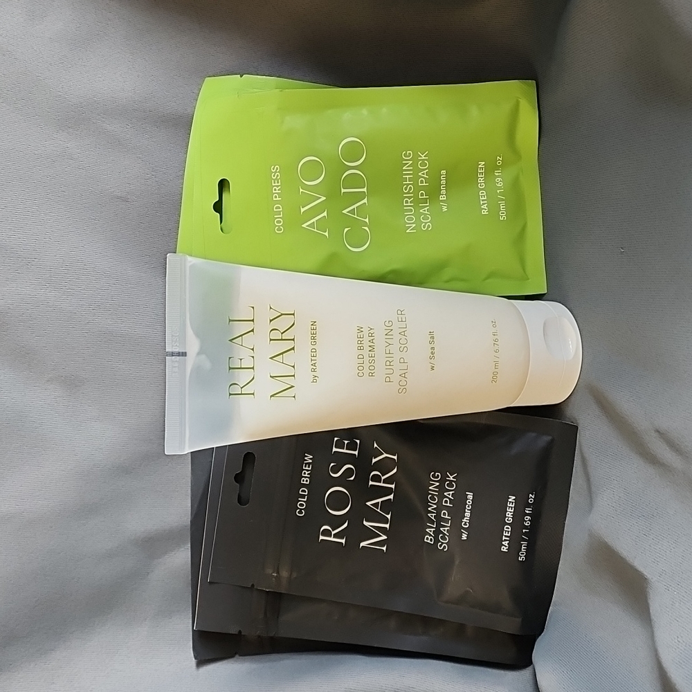 COPY - New! Rated Green Real Mary, 3 Rose Mary and 3 Avo Cado Scalp Treatments